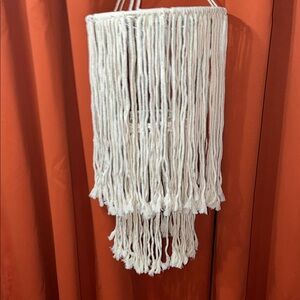 Macrame Wrapped Glass Bottles (Bud vases) and Macrame hanging lamp shade